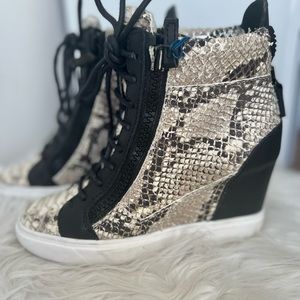 Giuseppe zanotti  snakeskins leather heeled wedges